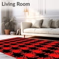 thumbnail image 2 of ODIKA 4'x6' Machine Washable Non-Slip Area Rug, Buffalo Checkered Farmhouse Cabin Vintage Holiday Rustic High Traffic Rug, Red, 508100, 2 of 5
