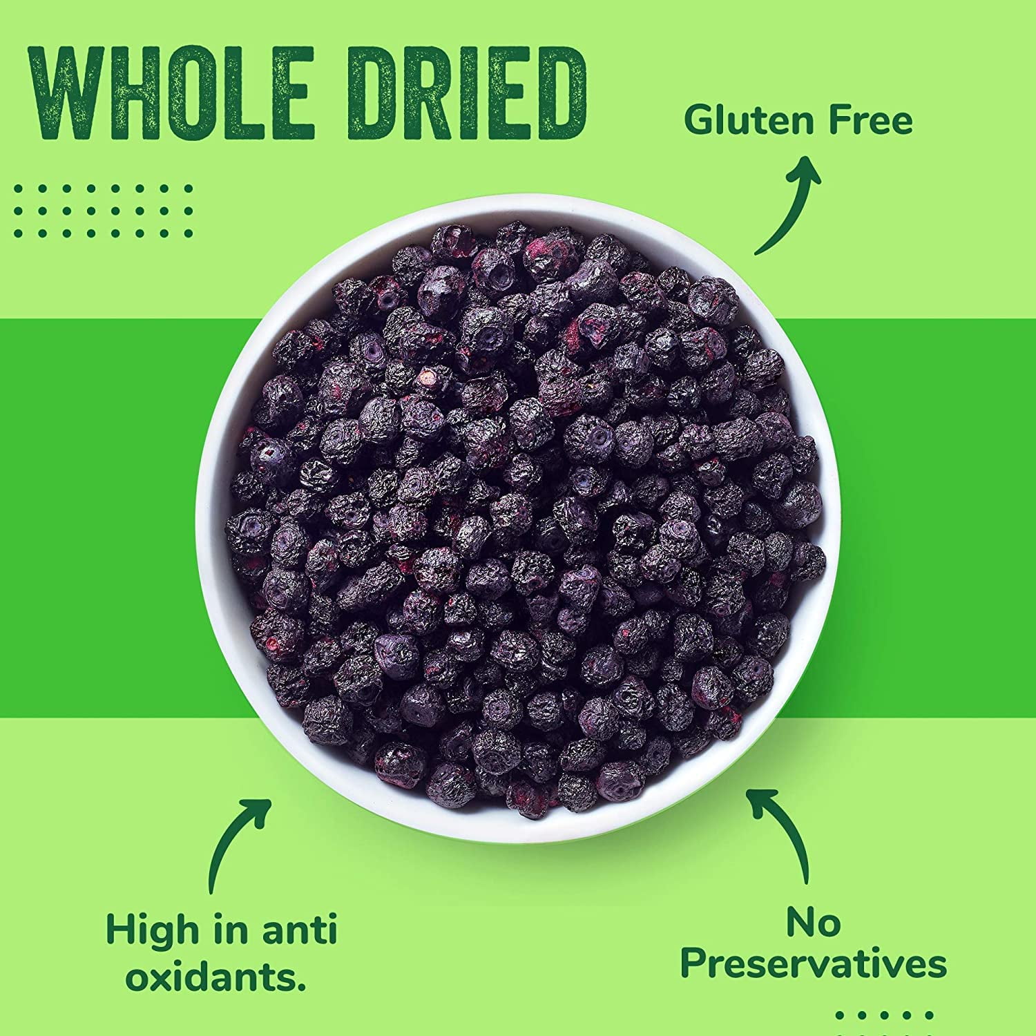 Whole Dried Blueberries- 48 oz American -Kosher Batch Tested Gluten and Peanut Free - I'M A NUT