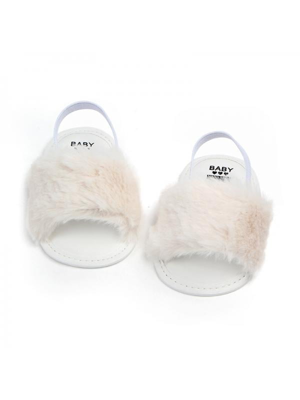 infant fur sandals