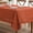 Burnt Orange, variant on Beige Rectangle Linen Polyester Tablecloth with Decorative Cutouts Spring Waterproof Stain Resistant & Shrink-Proof Table Cloth 52x70 inch Farmhouse Style for Dining Wedding and Outdoor
