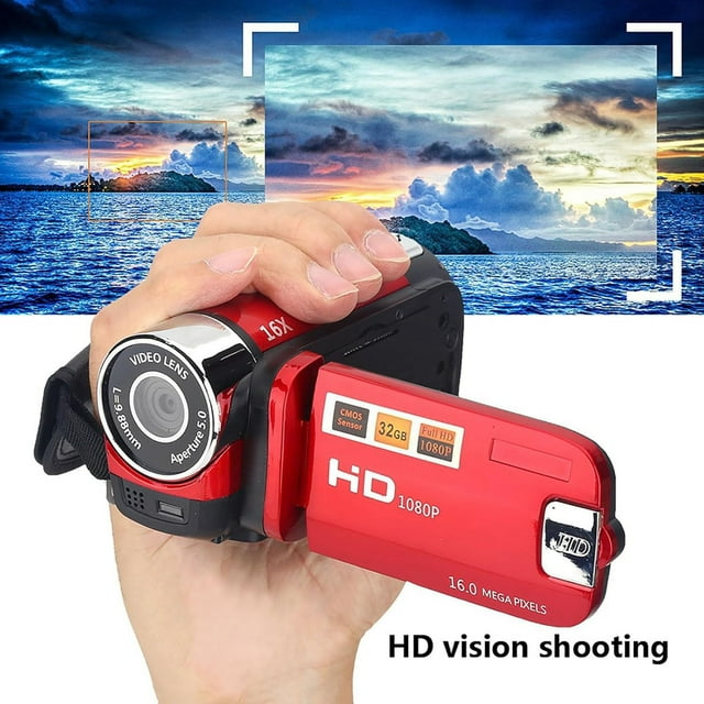 Appareil Photo Numérique Portable 1080P Haute Définition Appareil Photo DV 16MP Écran LCD 2,7 Pouces Batterie Intégrée Numérique 16X