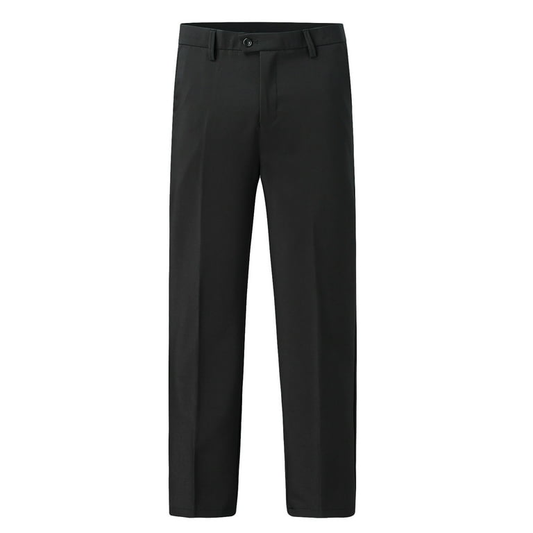Spring Black Sweatpants Men's Casual Pleated Solid Suit Pants