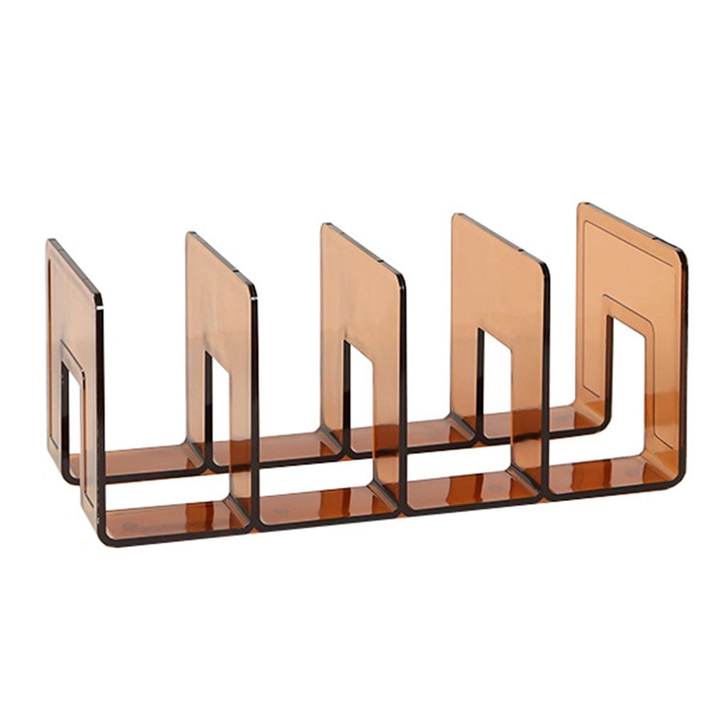 BYDOT Vertical Desktop Shelf Clear Acrylic Office Organization Book Rack Desk Supplies