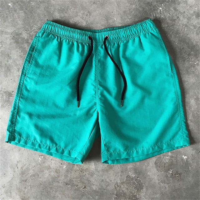 SMihono Mens Shorts Casual and Athletic Plus Size Casual Drawstring Pocket Solid Color Candy Color Five-point Beach Shorts