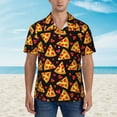 thumbnail image 4 of Goofa Cartoon Pizza Hawaiian Shirt for Men, Unisex Summer Beach Casual Short Sleeve Button Down Shirts,Aloha Tropical Floral print shirt-XX-Large, 4 of 9