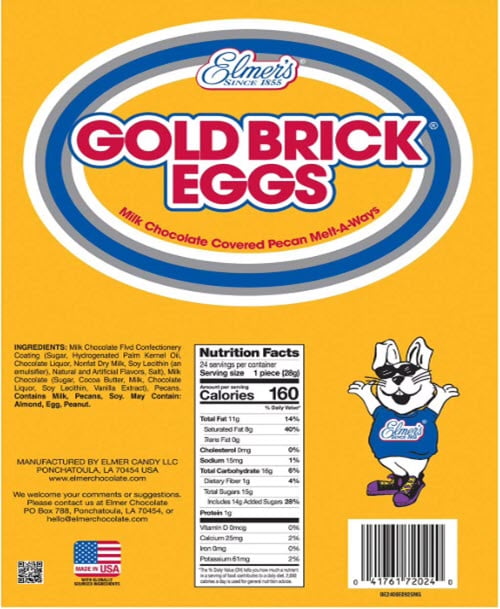 Elmer's Milk Chocolate Gold Brick Easter Eggs, 24 ct.