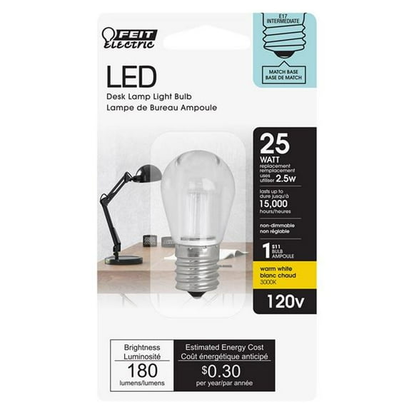 Feit Electric 3001345 25 watt Equivalence S11 E17 Intermediate LED Bulb, Warm White