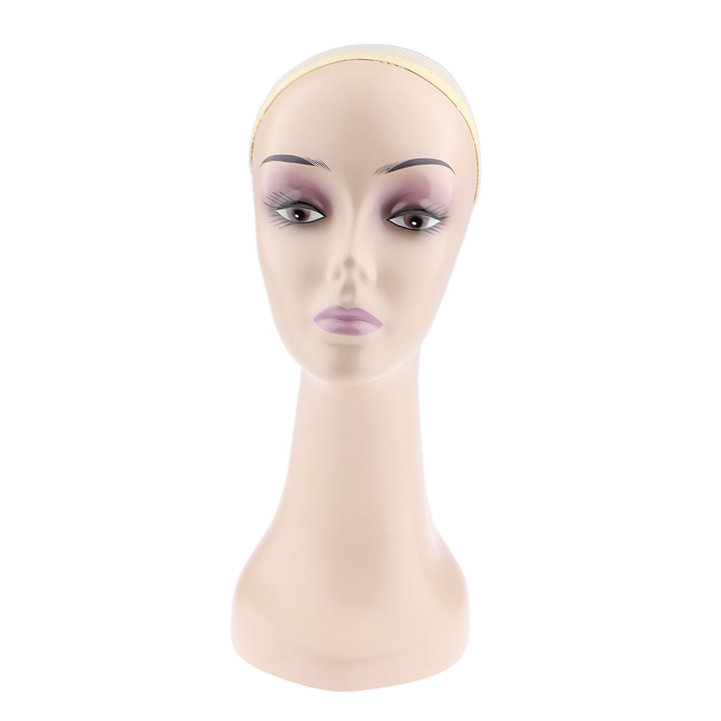 Female Plastic Mannequin Head Wig Hat Earring Necklace Display Model+Net Cap 