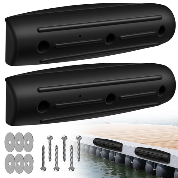 Dock Bumpers 2Pack-Black Marine Grade UV-resistant Horizontal Boat Protection