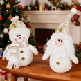 thumbnail image 1 of Figurita de muñeco de nieve gnomo de Navidad | Decoración navideña caprichosa | Muñeco de peluche festivo del viejo | Materiales duraderos | Mesa, repisa, adorno de árbol | Obsequio de Navidad para, 1 of 5