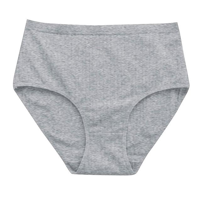Women's High Waist Striped Briefs - Butt Lifting Belly Controlling Large Size Cotton Underwear for All Seasons