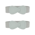 thumbnail image 1 of Cinturón elástico de cuero sintético con hebilla en forma de 8 de 2 piezas Inspire Chic para dama 27x2.36" (LxW) Gris, 1 of 7