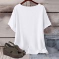 thumbnail image 4 of Plebaso Hauts d'Été pour Femmes Manches Courtes Col Rond T-Shirts Confortables Blouses Amples pour Femmes, 4 of 5