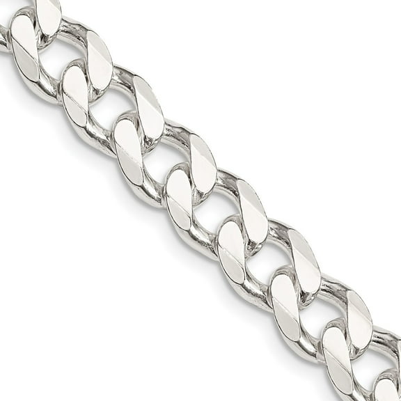 Primal Silver Sterling Silver 9mm Curb Chain