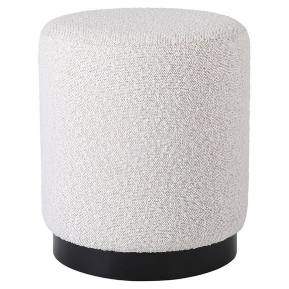 DyGTyX Round Boucle Ottoman Foot Stool | Soft Compact Padded Vanity Stool | Great for The Living Room, Bedroom and | Small Furniture