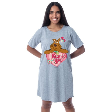 

Scooby-Doo Womens Scooby Ruv You Nightgown Sleep Pajama Shirt (Large)