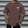 thumbnail image 2 of Gubotare Men's Short Sleeve Tee Shirt Crewneck Short Sleeve Tee Shirt for Men (Coffee,3XL), 2 of 3