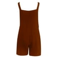 thumbnail image 5 of SUYOLL Women Romper Tie Shoulder Solid Color Overall Shorts Scoop Neck with Pockets Soft Breathable Work Overalls, 5 of 6