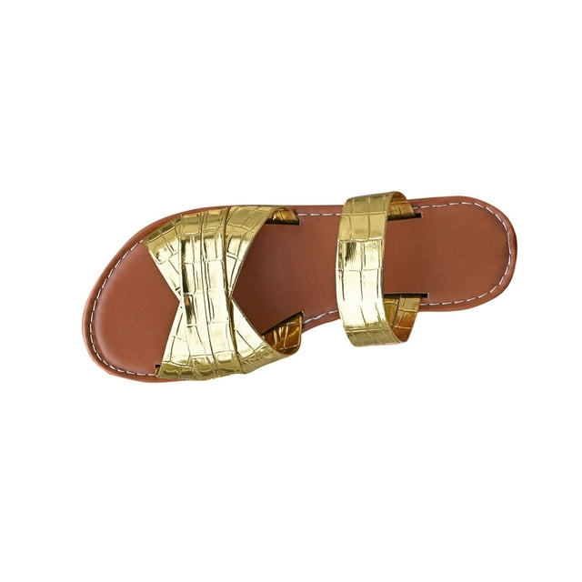 CHGBMOK Sandals Womens Spring and Summer New Style Roman Strap Flat Sandals Sizes 36-43