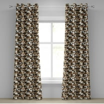 Ambesonne Abstract Grommet Curtain, Camo Style Shades, 50" x 96", Pale Caramel Tan Black