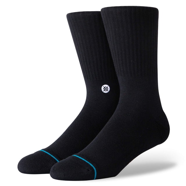 Crew Sock Stance para hombre ICON Crew Crew, color negro, talla L