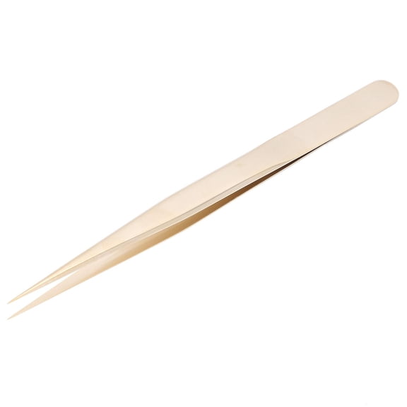 LAZIOEGR Ergonomic Gold‑Finish Nail & Eyelash Tweezers – Precision Point, Rust‑Resistant Steel, Multi‑Use for Brows, Lashes & Nail Art