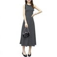 thumbnail image 5 of Vestido elegante de rayas adelgazantes de estilo coreano, vestido de chaleco sin mangas simple retro de verano para mujer, vestido de línea A, 5 of 5