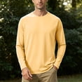 thumbnail image 2 of GEWSEY Men's Long Sleeve Shirts UPF 50+ UV Sun Protection Athletic Shirts for Hiking Running Workout Rash Guard (Light Yellow, L), 2 of 5