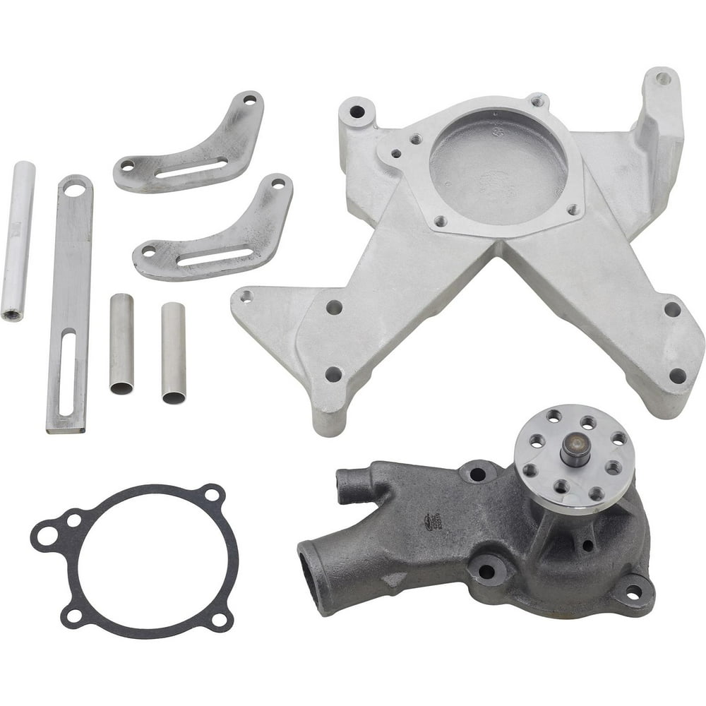 Zips SBC Water Pump Riser Manifold Kit w/ Pump for Mechanical Fan