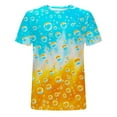 thumbnail image 5 of Lilgiuy Mens Gym Shirts Summer Casual Oversized Loose Short Sleeve Round Neck Tops Fun Beer Print Graphics Tees Dressy Comfy Tops for Sport Fitness(Blue,4XL), 5 of 5