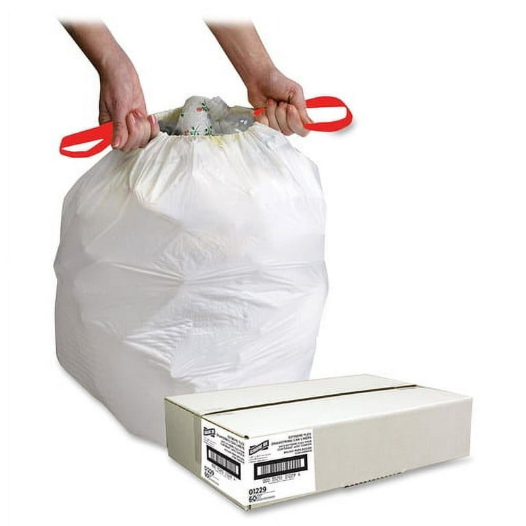 Genuine Joe Flexible Drawstring Trash Can Liners - Small Size - 13 gal Capacity - 24 Genuine Joe Flexible Drawstring Trash Can Liners - Small Size - 13 gal Capacity - 24