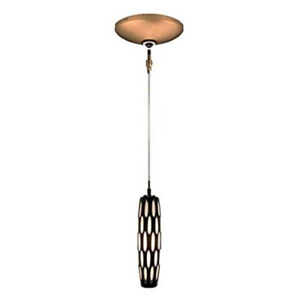 Jesco Éclairage KIT-QAP403-BWBBZ 1 Lumière Basse Tension Pendentif & Auvent Kit avec Prise de Bronze&44; Noir & Blanc