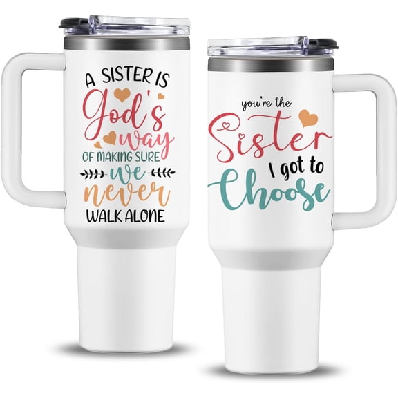 Friend Gifts for Women, You''re the Sister I Got to Choose Stainless Steel Tumbler Cup 40oz, Friendship Gifts for Women, Christmas Birthday Gifts for Best Friend BFF Work Bestie Soul Sister Mug