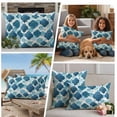 thumbnail image 5 of Blue Geometric Moroccan Outdoor Waterproof Pillow Covers, Abstract Art Blue Ombre Modern Decorative Square Throw Pillowcase Sofa Cushion Sham for Patio/Couch/Chair, 16"x16" 2 Pack, 5 of 8