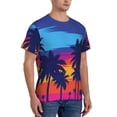 thumbnail image 2 of Bixox Men's Beach with Palm Trees Printed Short Sleeve Skinny Athletic T-Shirt, 2 of 6