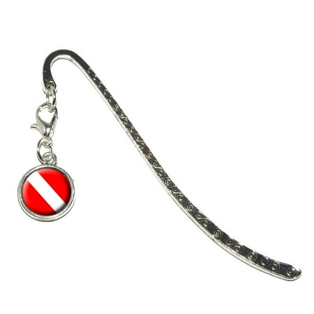 - Scuba Diver Flag - Diving Metal Bookmark with Charm