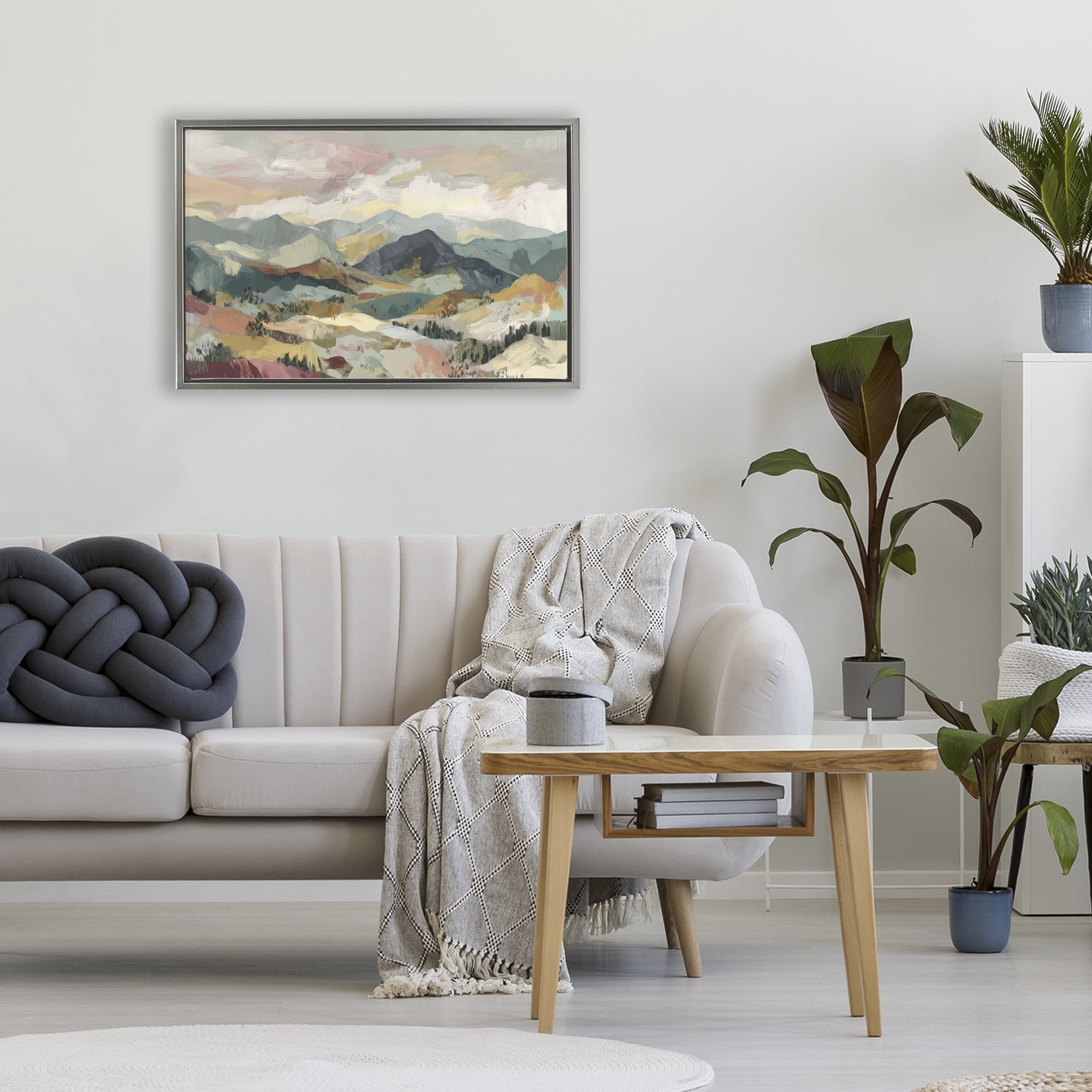 Stupell Industries Mountain Valley Vista Gray Framed Floater Canvas Wall Art, design by Chromatic Storm Studio
