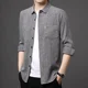 thumbnail image 5 of Camisas masculinas con bolsillo Camisa de hombre de gran tamaño Camisa de lino y algodón Cuello de diseñador Marca barata Moda hombre 2024 Trendyol Estilo coreano, 5 of 5