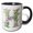 Black/White, variant on 3drose, Pretty Watercolor Floral Monogram Letter H, 11oz Two-tone Yellow Mug