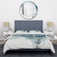 thumbnail image 3 of Designart "Sunshine Amidst Clouds II" Abstract Liquid Ink Bedding Covert Set - Modern Blue Abstract Bed Set With 2 Shams, 3 of 6