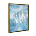 thumbnail image 3 of Stupell Industries Splish Splash Blue Bathroom Water Typography Painting Gold Floater Framed Art Print Wall Art, 3 of 6