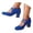 Blue, variant on Women's Oktoberfest High Heels Round Toe Floral Dress Shoes for Fall Winter Parties