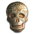 thumbnail image 1 of 2 oz Hand-Poured Silver Skull - Day of the Dead: Rose, 1 of 3