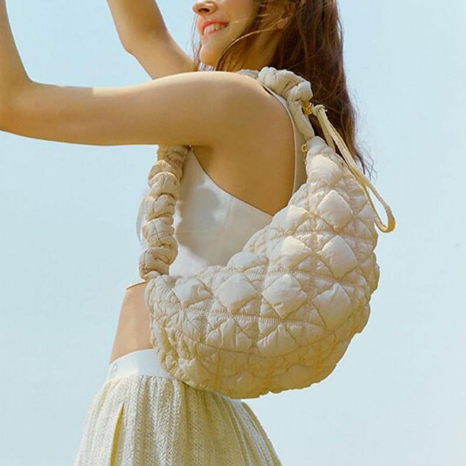 Quilted Shoulder Bag Puffer Handbag Crossbody Purse Padded Cloud Hobo Bag with Adjustable Strap