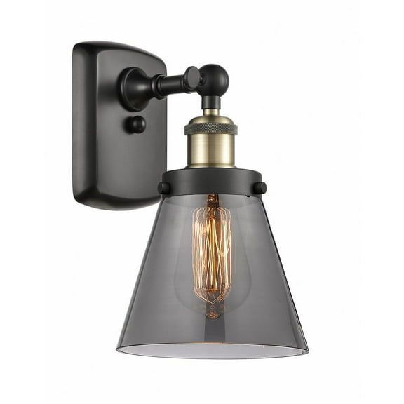 916-1W-BAB-G63 Innovations Lighting Cone - 1 Light Wall Sconce In Industrial Style-11 Inches Tall and 6 Inches Wide-Black Antique Brass Finish-Light