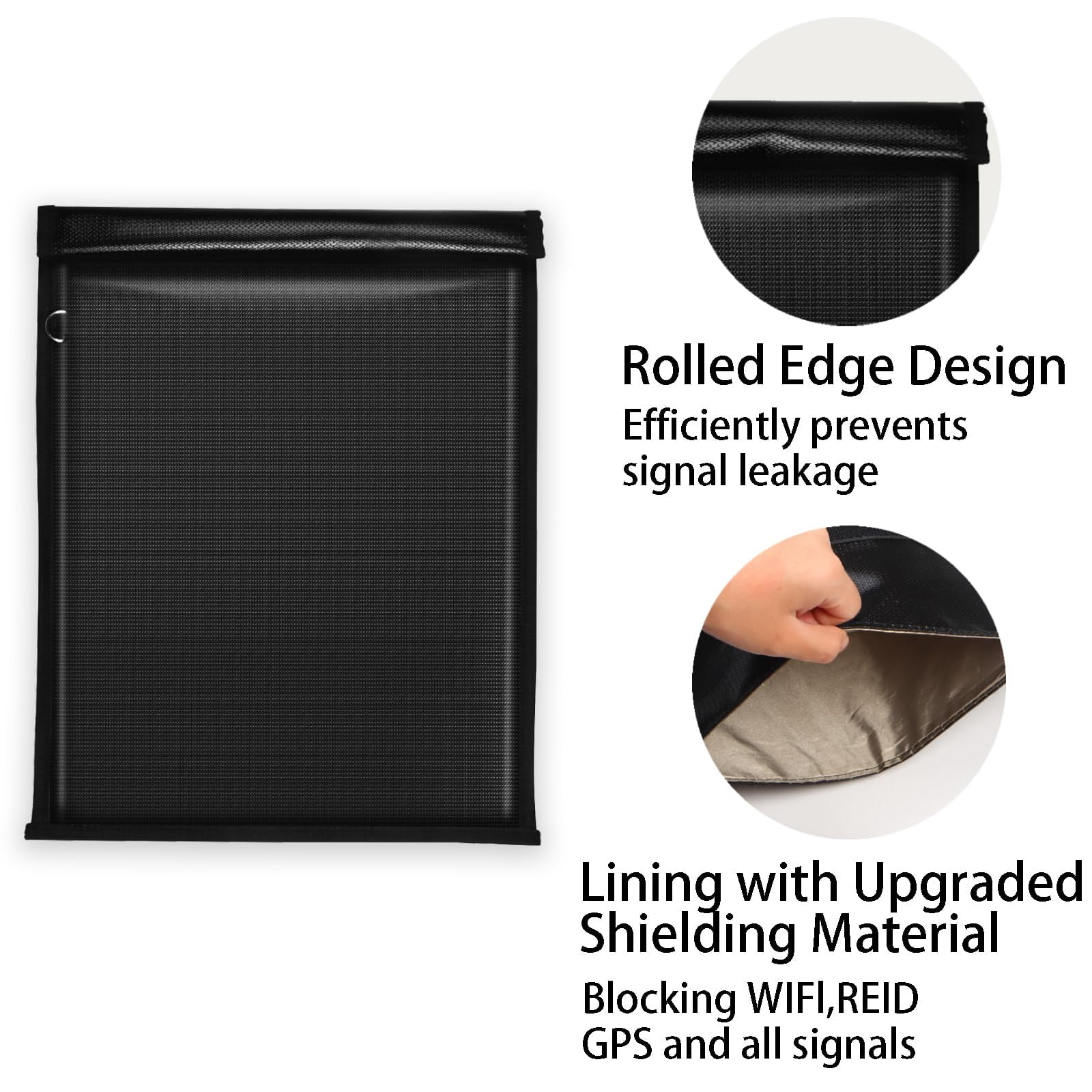 4 Pcs Faraday Bags EMP Proof for Tablets, 4 Sizes RFID Key Fob Signal Blocker Pounch Fireproof & Waterproof Cell Phone Signal Blocking Go Dark Faraday Bag Anti-Tracking, Black