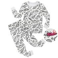 thumbnail image 2 of Coloring Pajamas Set for Boy and Girl Toddler Diy Hand Painted Homewear Set Long Sleeve Pullover Top with Pajamas Pants Christmas Pjs 2-3 Years, 2 of 5