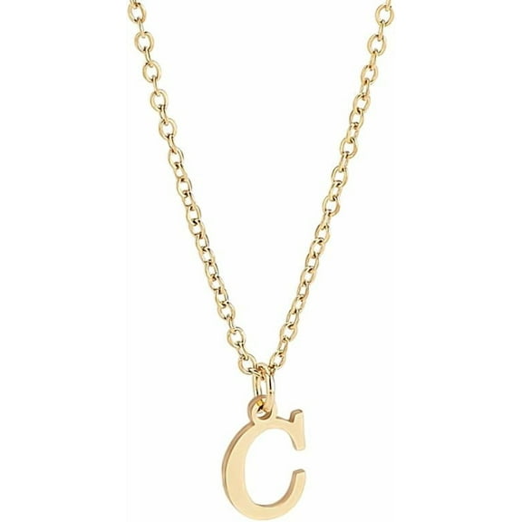 1 Set Golden Initial Necklace for Women Dainty 304 Stainless Steel Letter A-Z Pendant Necklace 18"with 2"extender Cute Trendy Initial Necklace Personalized Monogram Name Necklace diy Letter C