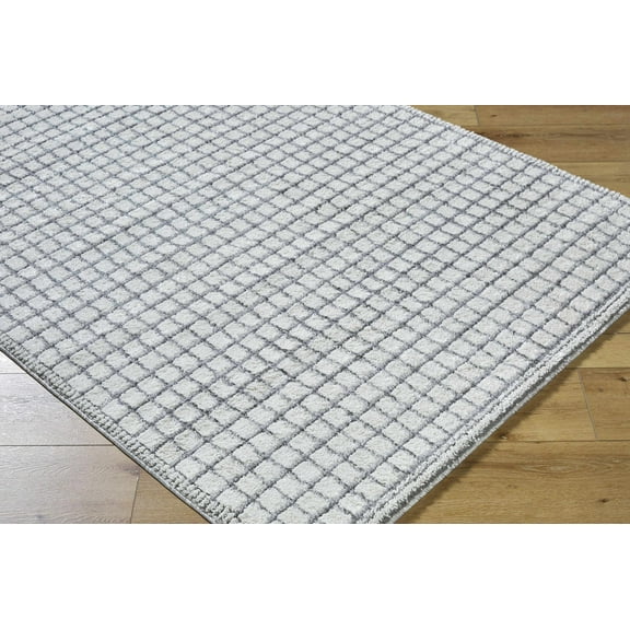 Hauteloom Balint Living Room, Bedroom Area Rug - Traditional, Transitional - High Pile - Charcoal, Light Gray - 2' x 2'11"