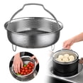 thumbnail image 1 of Stainless Steamer Basket Vegetable Steamer Basket Vegetables Colander Strainer Multifunctional Pressure CookerAccessoriesforPressure Cooker Rice Cook Insert Rack, Large Steamer Basket 22x19x8.6cm, 1 of 9